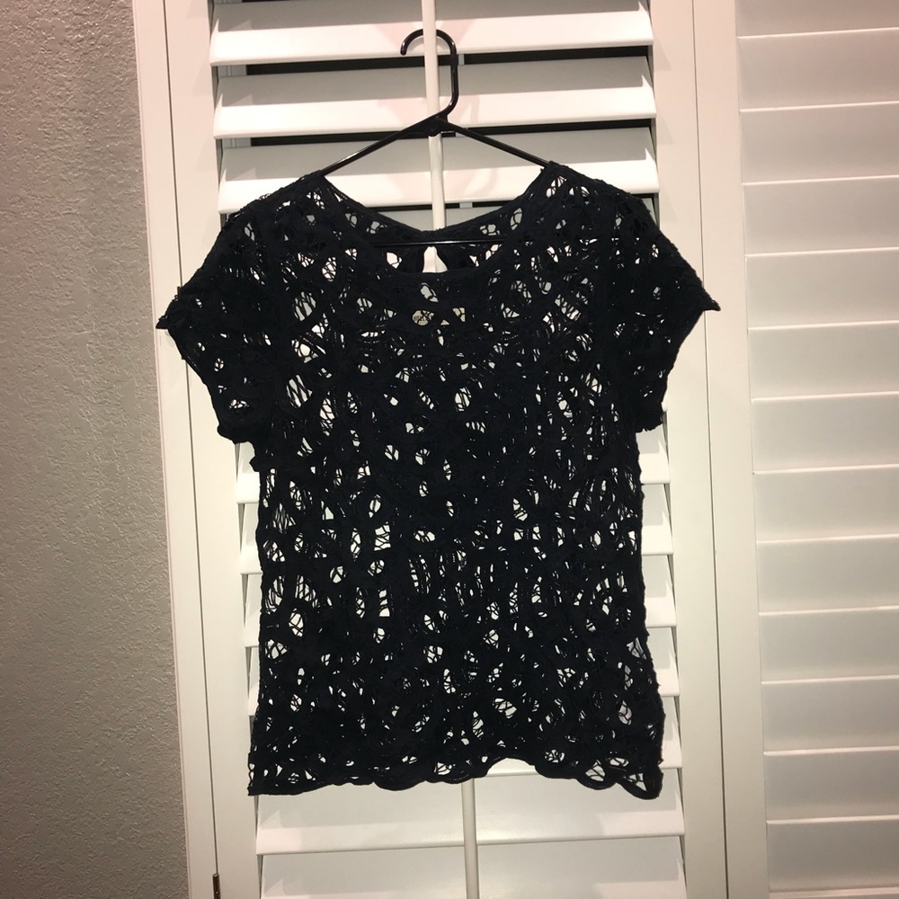 • cute textured see through blouse 🖤 •